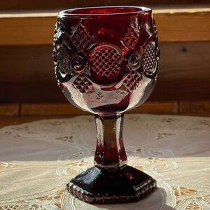 Vintage Avon Cape Cod ruby wine glass